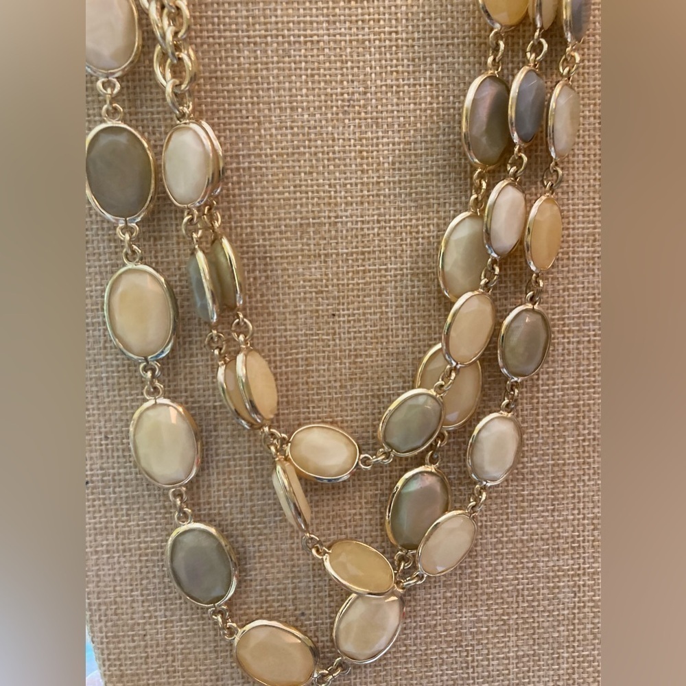 Talbots Multi Layered Earth Tone Statement Neckla… - image 1